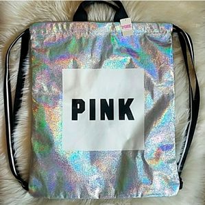 🦄Silver holographic drawstring backpack
